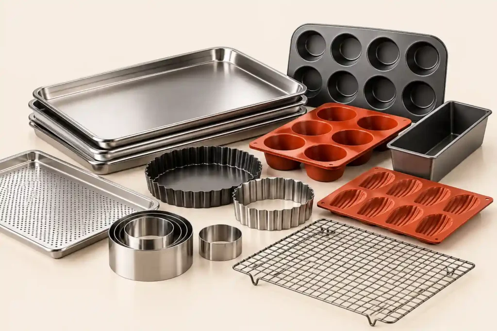 commercial baking trays pans moulds.