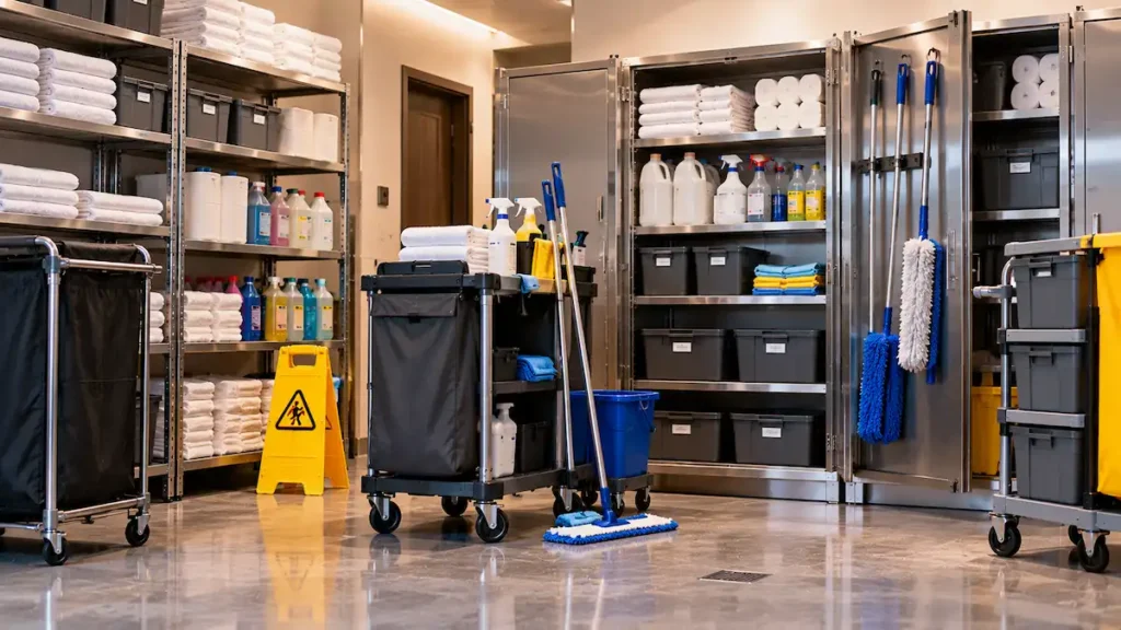housekeeping storage organisation equipment